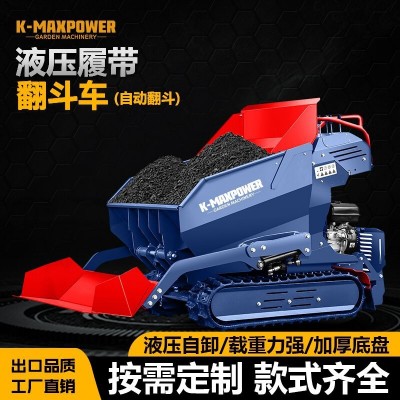 液壓履帶翻斗車工地施工農(nóng)場園林牧場搬運鏟車工程車四驅(qū)農(nóng)用車